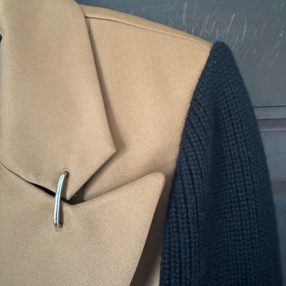 Tibi Techy Knit Sleeve Blazer, Size 10 - Picture 6 of 13